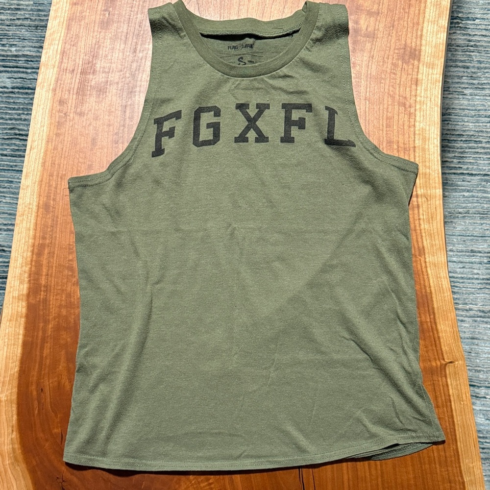 Flag Nor Fail Olive Green Tank Top